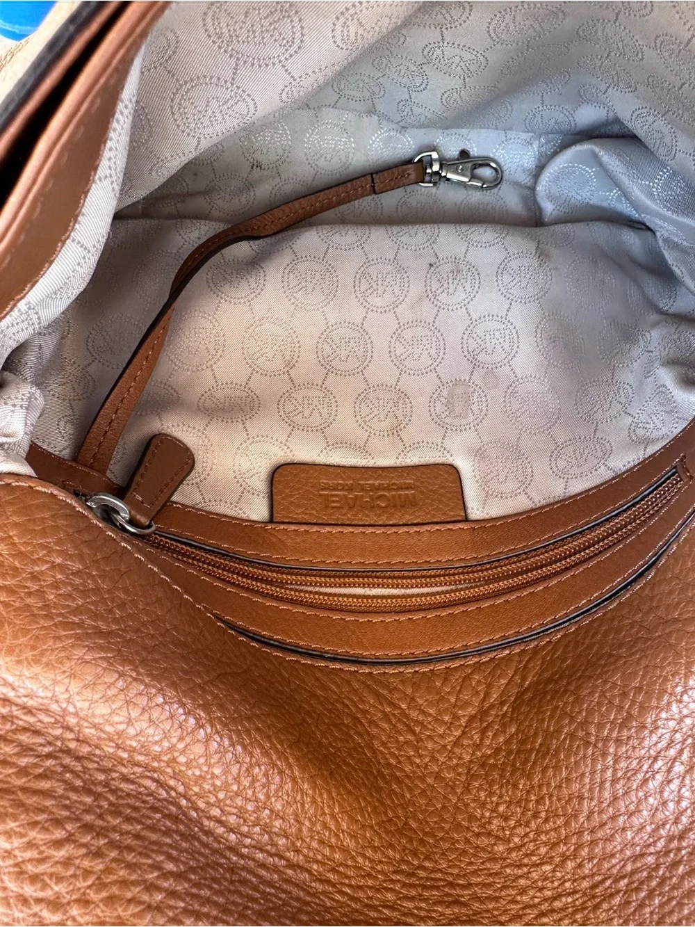 Michael Kors Cognac Leather Tassel Shoulder Bag